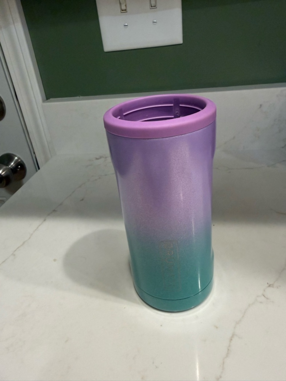 Iridescent Purple to Teal Ombré BRUMATE Slim Can Holder